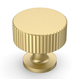 Amerdeco 10 Pack Brushed Gold Cabinet Knobs Single Hole Cabinet Pulls 1 Inch Drawer Knobs and Pulls for Bathroom Cabinets ZH0071