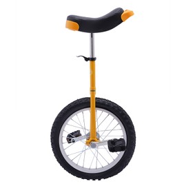 SHIOUCY 24 Inch Wheel Outdoor Unicycle Adjustable Seat Exercise Bicycle Fit Adults Kids Outdoor Sports Fitness Exercise (Yellow)