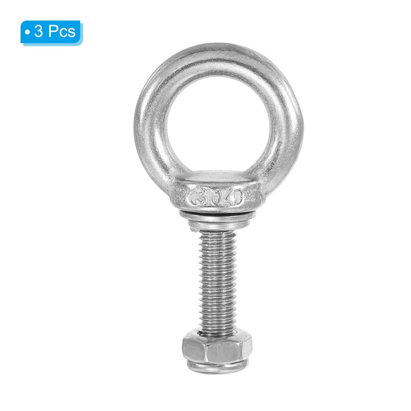 PATIKIL M8 x 30mm Lifting Shoulder Eye Bolts Set of