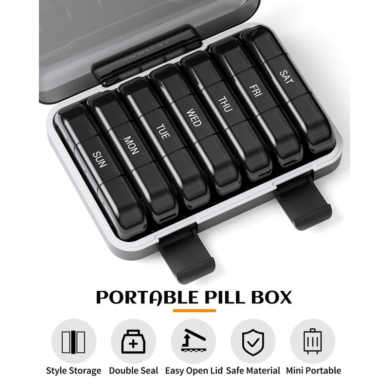 ONTERATE Weekly Pill Organiser 3 Times a Day, Large Pill