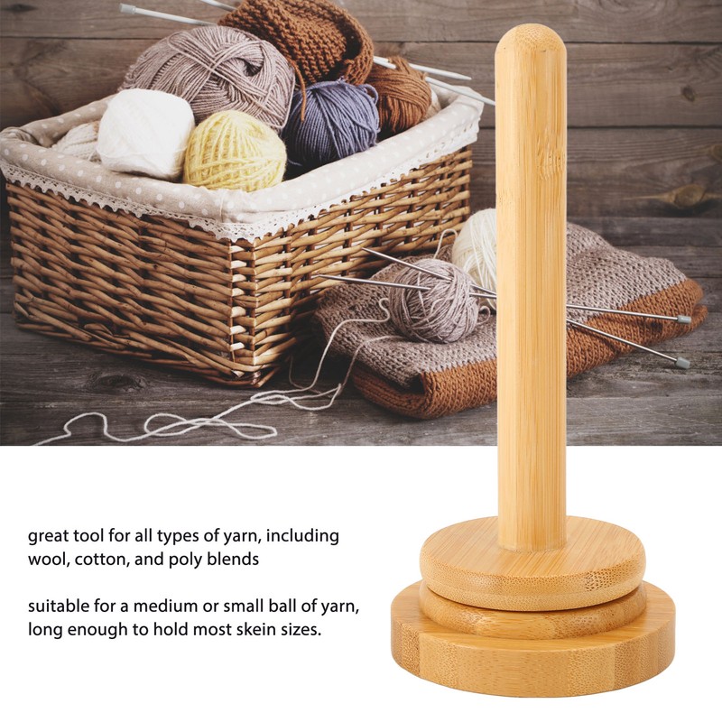 Wooden Yarn Holder Smoothing Sturdy Stable Base Easy Operation Detachable