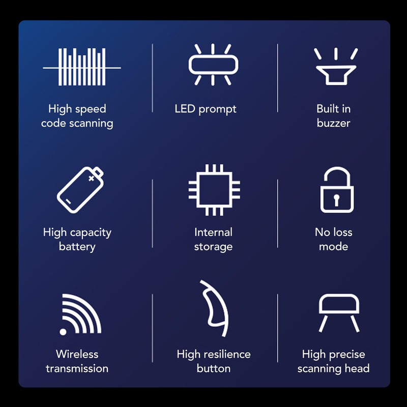 1D Barcode Scanner 2.4G Wireless Fast Scanning Strong Recognition Ability