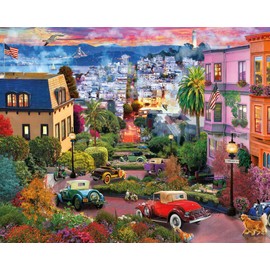 Ceaco - David Maclean - Colorful Lombard Street - 1000 Larger Sized Piece Jigsaw Puzzle