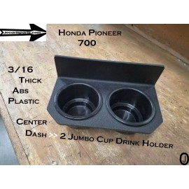 J & O Carts Parts Honda Pioneer 700 Center Dash Cup Holder ABS Plastic 2 Jumbo Drink Holder