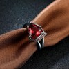 Xiaodou Black Gun Ruby Cubic-Zirconia Ring Gold Plated Promise Band