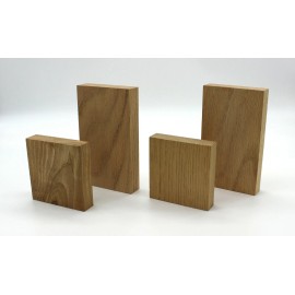 Bonneville Manufacturing Set, Bullseye Rosette Plinth Blocks& Plain Base Blocks, Oak &Poplar(Paint Grade) - Poplar, 2