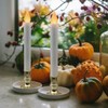 FURORA LIGHTING LED White Taper Candles with Gold Holders Pack