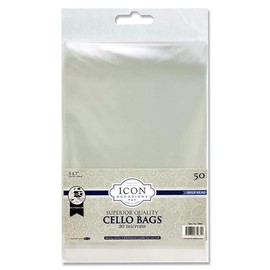 Premier Stationery Icon Self Seal Cello Bags. 5 x 7. Pack of 50