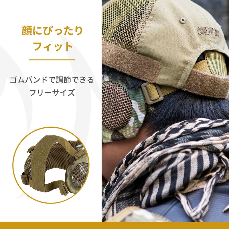 OneTigris Mesh Half-face Mask with Ear Guards, Does Not Fog