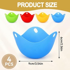 4 PCS Egg Poacher Cups for Air Fryer Microwave Stovetop & Boiling Water