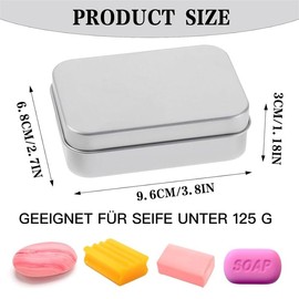 Pack of 2 Aluminium Soap Dishes with Draining Rack, Soap Box Travel Waterproof Moisture Resistant Rustproof Metal Soap Dishes for Home Travel