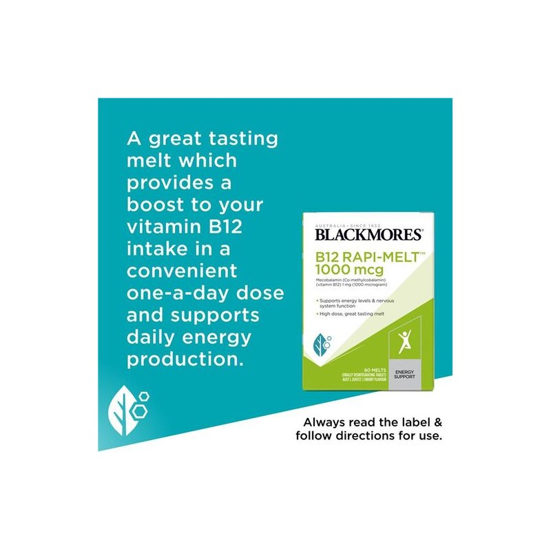Blackmores Energy B12 Rapi-Melt 90 Cherry Flavoured Melts
