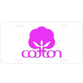 BLVD Cotton farmer novelty cars trucks white aluminum metal license plate logo pink
