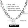 HSWYFCJY Men's Necklace with Letters A-Z Silver Gold Stainless Steel