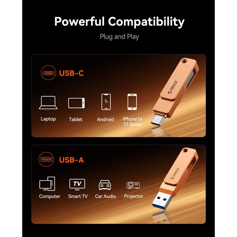 ORICO USB 3.0 Flash Drive 150MB/S Metal Housing Swivel Design