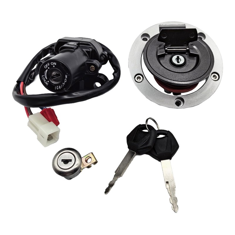 Ignition Switch Seat Lock Gas Cap Cover Key Set Fit