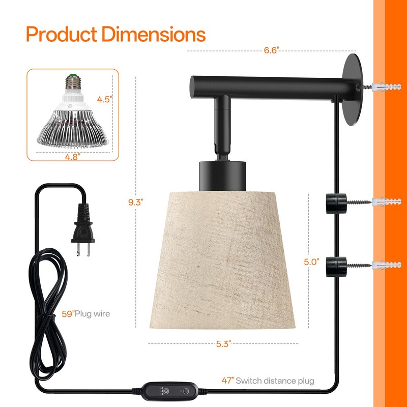 Bstrip Hanging Grow Lights for Indoor Plants, 25W Full Spectrum,