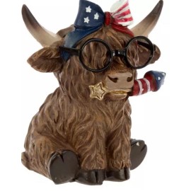 Hobby Lobby 2025 Hobby Lobby Highland Cows 4th of July Figurines, Set Of 2, NWT
