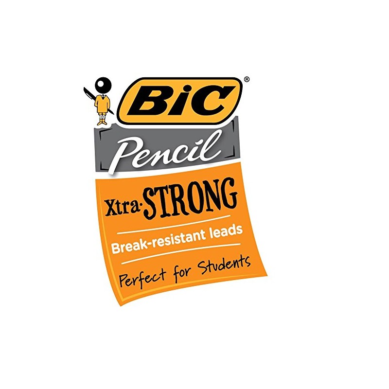 BIC Pencil Xtra Strong (Yellow Barrels), Thick Point (0.9 mm),