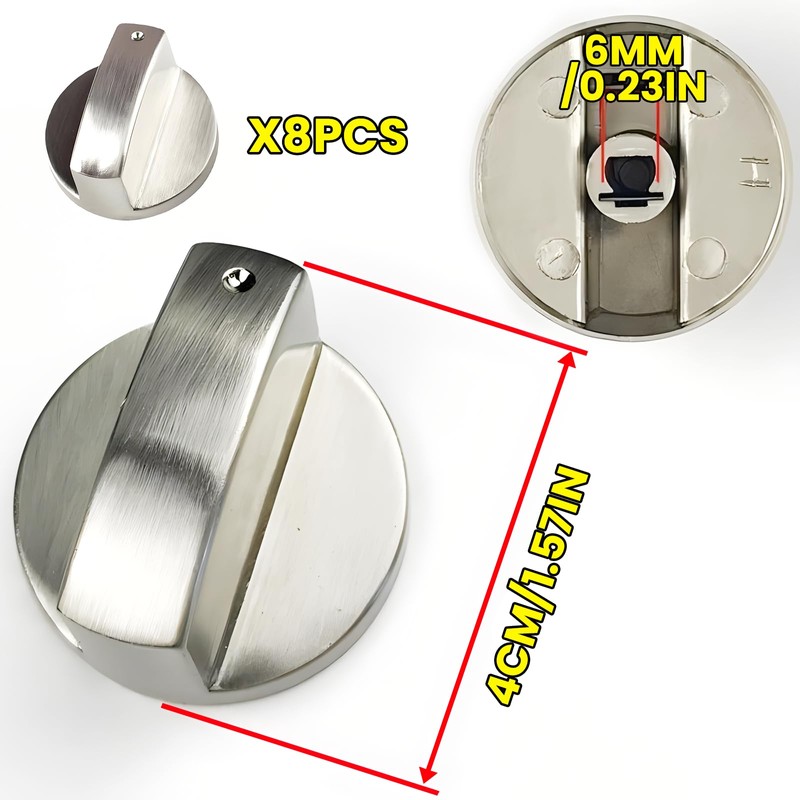 Knob Switch for Ovens, 8 Pieces Oven Switch Hob Control
