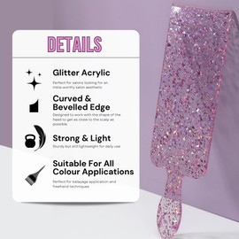 Simply Hair Pink Glitter Balayage Long Highlighting Board with Curved Edge - Essential Tool - Salon must have