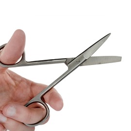 Eisco –Stainless Steel Dissecting Scissors Blunt End – 125mm Overall Length – Straight Blades – Dissection Tool for Laboratory and Classroom Applications