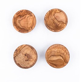 MOHA 24 High-quality dip bowl set made of exclusive olive wood, tapas bowls set, small bowl for olives and BBQ sauces, dip bowl for diameter 8 cm, set of 4