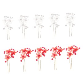 Healeved 10pcs Wedding Hair Pins Pearl Floral Bridal Hair Accessories Lightweight for Brides Bridesmaids Prom Party Dance Recital