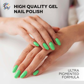 GLOSS Gel Nail Polish | Neon Lime 15 ml 1 pcs - HEMA Free Gel Polish, Neon Green Color Soak Off UV LED Gel Varnish, Professional Manicure for Home & Salon Use, Nail Art Holiday Gifts for Women