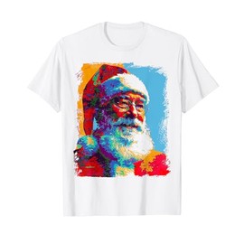 Santa Claus Christmas Motif X-Mas Artwork Family Santa T-Shirt, White