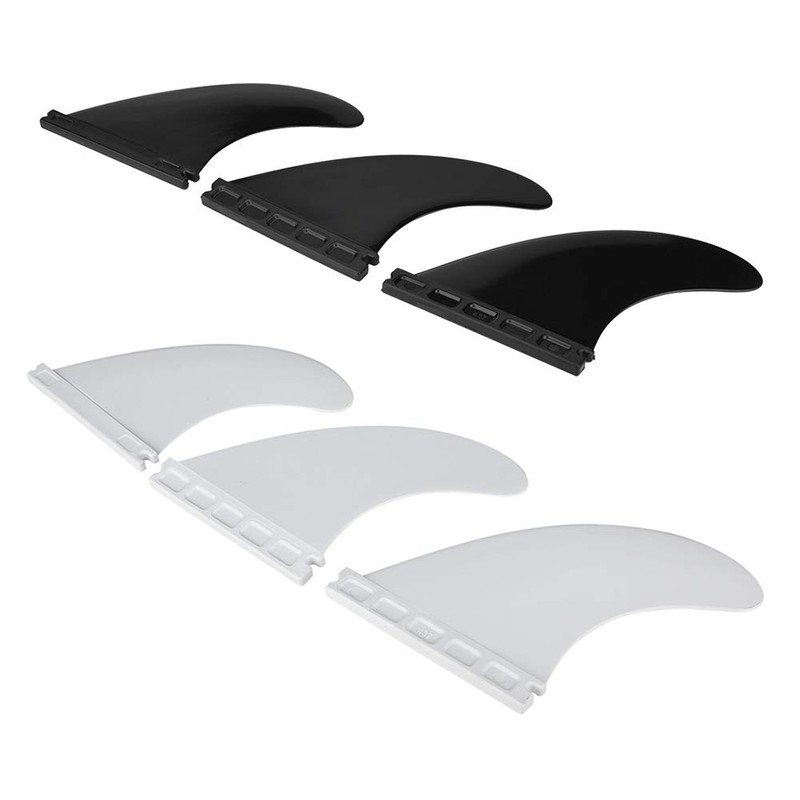 Zerone Fibreglass Surfboard Fins, Fin Thruster Set Nylon Plastic Surfboard