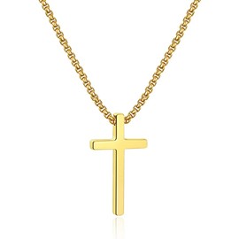 LinnWell Men's Necklace, Women's Necklace, Popular, Cross Necklace, Simple, Stylish Personality, Cross Pendant, Stainless Steel Necklace, Christmas Gift, Birthday, Anniversary Gift, Stainless Steel