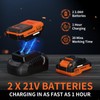 Leaf Blower, 21V Cordless Electric Blower with 2 2.0Ah Batteries