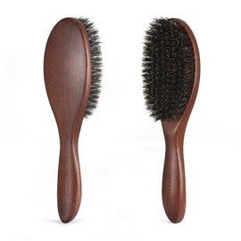 BESTOOL Hair Brush, Boar Bristle Brush for Women, Men, Children for Detangling & Styling, Natural Bristle Brush for Thin, Fine Hair, Walnut Wood Handle