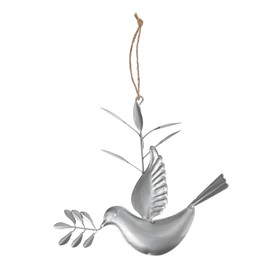 GRIRIW Creative Hanging Metal Dove Ornament for Christmas Tree Iron Craft Decoration for Wall Hanging Peace Symbol for Holiday Decor and Festive Celebrations