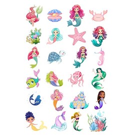 mermaid cupcake toppers edible 24 precut 1.5inch round fairy cakes