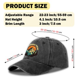 GOSJINNK Funny Hiking Hat I'd Hike That Retro Mountains Printed Baseball Cap Classic Cotton Adjustable Washed Baseball Hat for Men Women Great Trucker Hat Gift for Dad Mom Friend Camper Hiking Lover