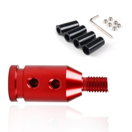 1 Pcs Car Shift Knob Adapter,Universal Aluminum Alloy Shifter Knob Adapter for Non Threaded Shifter,Suitable for Most Cars, Trucks, Suvs Shifter Accessories (Red)