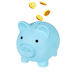 Suliper Cute Piggy Bank for Kids, Unbreakable Plastic Money Bank, Pig Money Box Coin Bank for Cash, Large Size Decoration Saving Jar, Ideal Christmas, Birthday Gift for Boys and Girls (Blue, Large)