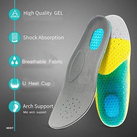 Children's Athletic Gel Insoles for Cushion and Comfort Kids Running Insoles for Shock Absorbing & Arch Support Best Kids Replacement Insole (Women 8-11.5 / Men 7-10.5)