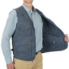 LUSI MADAM Men's Stone Washed Denim Multi-pocketed Fishing Work Outerwear