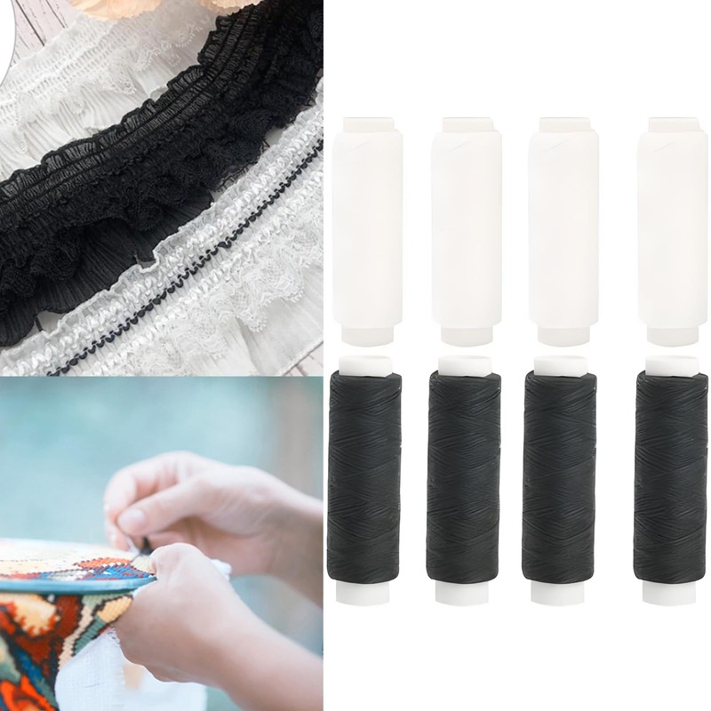 16Pcs Sewing Thread Set,Black Thread White Thread Black Cotton Thread