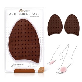 FLEXZENSE Anti-Sliding Pads Closed Toe | Supportive Cushioning and Reduce Foot Slip | 1 Pair (Saddle Brown)