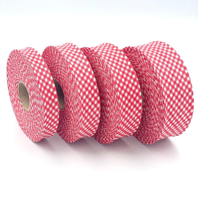 Craft Cult 18mm Wide Gingham Printed Pattern Bias Binding Tape