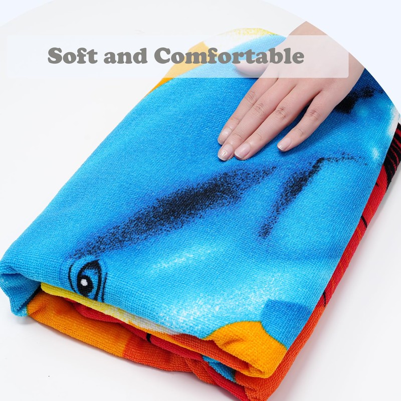 Tyrafry Microfiber Sand Free Beach Towel Soft & Absorbent, Fast