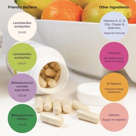 Pro-Ven Probiotics Once Daily – 5 Billion CFU Gut-Friendly Bacteria + 100% NRV Multivitamins & Minerals – 60-Day Supply – Complete Nutritional Support for Men & Women