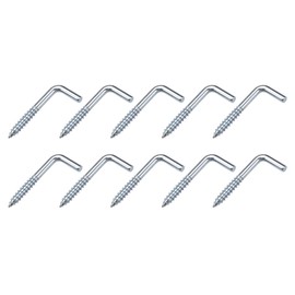 METALLIXITY Screw Hooks for Hanging (32mm/1.26") 100Pcs, Ceiling Hook Metal L Shape Hooks - for Hanging Outdoor, Cup Hooks, Bathroom Kitchen Wall Furniture Connection