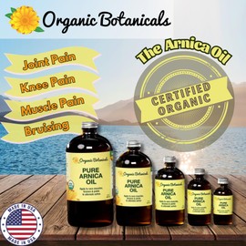 Organic Botanicals, Arnica Oil - Pure Organic Muscle Discomfort Bottle - Arnica Montana Oil for Arthritis, Bruising & Swelling, Muscle, Joint Discomfort, and Sports Injuries, Arnica Massage Oil (2 oz)