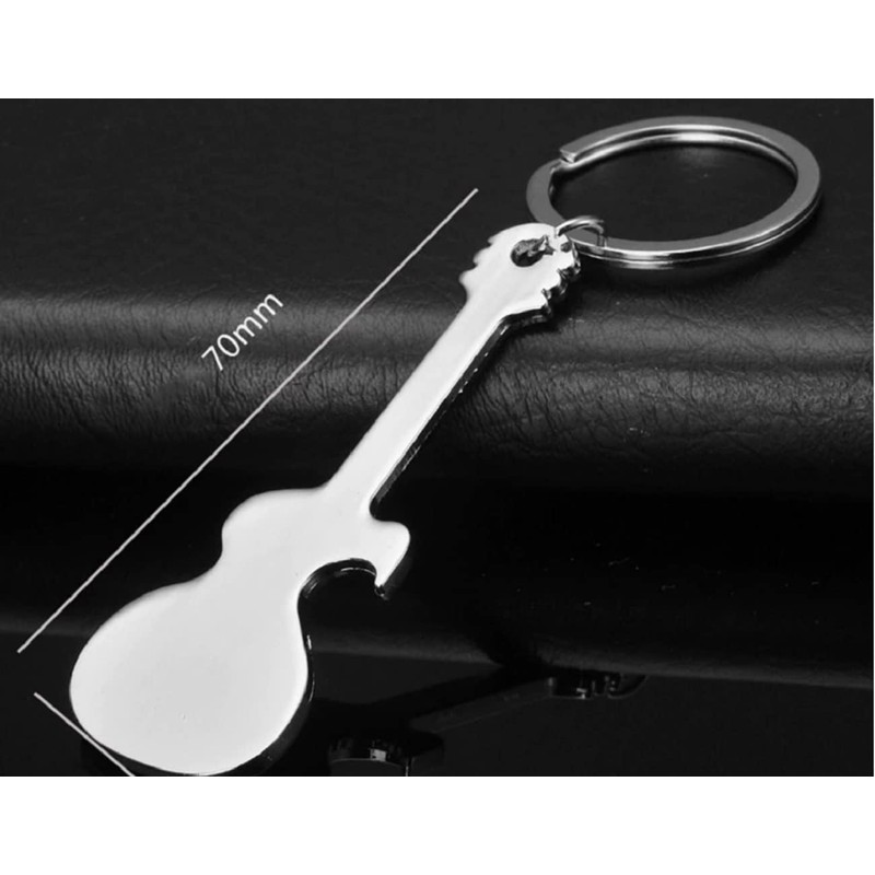 Sportigo ® Guitar Keyring with Bottle Opener in Silver /
