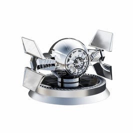 Car Air Freshener, Solar Energy Rotating Aromatherapy Al Alloy Diffuser,Long-Lasting Fragrance，Interior Decoration Accessories Diffuser for Car and Home（Silver）